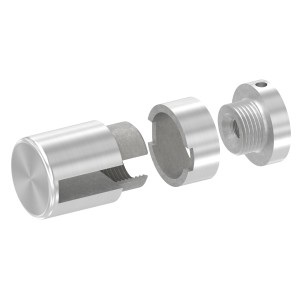 Supporto base per piatto 30x8 mm M8 AISI 304 sat.