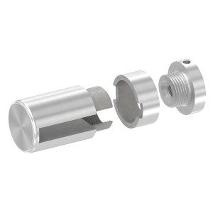 Supporto base per piatto 40x8 M8 AISI 304 satinato