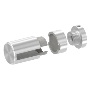 Supporto base per piatto 40x8 M8 AISI 304 satinato