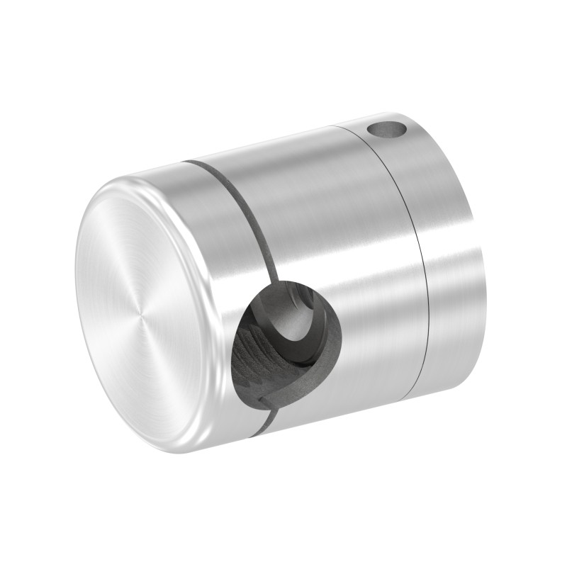 Supporto base per tondino 14 mm M8 inox AISI 304 sat.