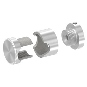 Supporto base per tondino 14 mm M8 inox AISI 304 sat.