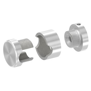 Supporto base per tondino 12 mm M8 AISI 304 sat.