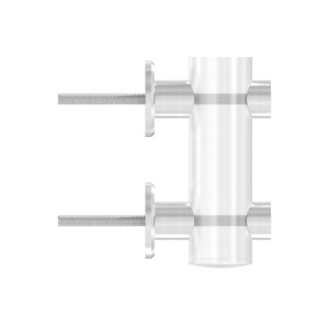 Piastra ancoraggio laterale Ø42,4 mm AISI 304 sat.