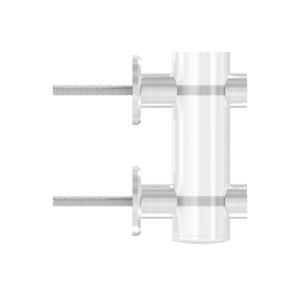 Piastra ancoraggio laterale Ø42,4 mm AISI 304 sat.