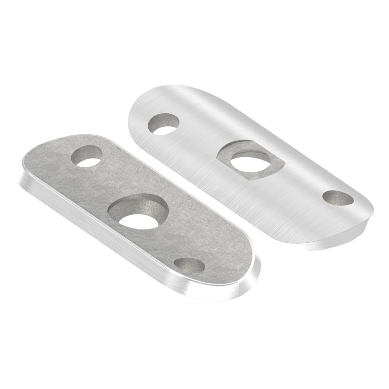 Piastra di collegamento tubo Ø33,7 mm AISI 304 satinato