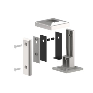 Supporto quadro per vetro a pavimento AISI 316 lucido