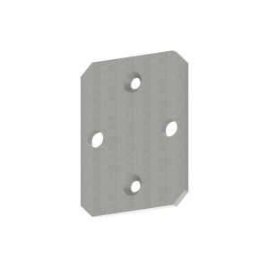 Piastra rettangolare ancoraggio laterale AISI 316 90x120mm
