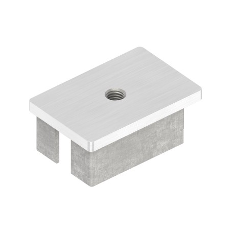 Tappo per tubo 60x40x2 mm M8 AISI 316 satinato