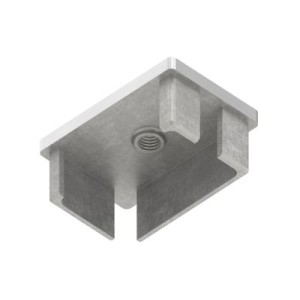 Tappo per tubo 60x40x2 mm M8 AISI 316 satinato