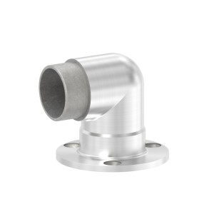 Raccordo tubo 42,4x2 con attacco muro 90° AISI 304