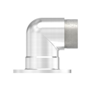 Raccordo tubo 42,4x2 con attacco muro 90° AISI 304