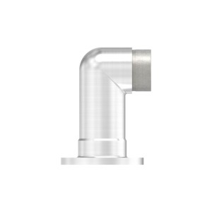 Raccordo per tubo 42,4x2 con attacco muro 90° AISI 304