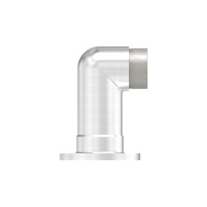 Raccordo per tubo 42,4x2 con attacco muro 90° AISI 304